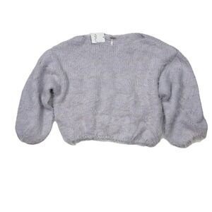 Free People Flurry Pullover Sweater XS Violet Frost Lilac Fuzzy Cropped‎ NWT